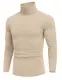 COOFANDY Rollkragenpullover Rollkragen Herren Warmer Pullover Turtleneck Herren Thermo Langarmshirt Hellkhaki M