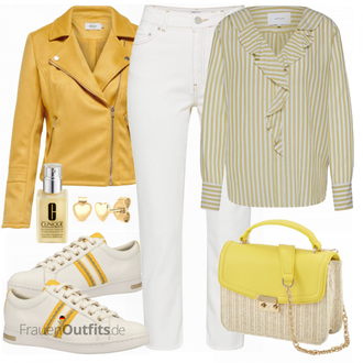 Outfit mit Grau Sneaker Geox "OPUS Bluse"