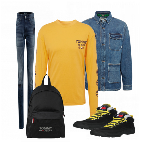 Gelb T-Shirt Tommy Jeans kombinieren