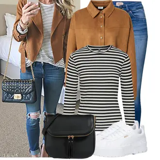 tenues avec Marron/Beige Veste Blouse/Veste en Velours Côtelé/Veste Courte/Veste Courte/Veste Durable/Veste Vintage/Vintage Veste en Cuir JdY "Cool pour le temps libre"