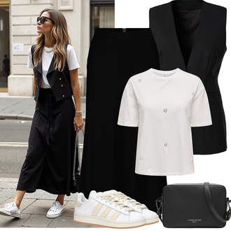 Elegantan, Sportski Ljeto Outfit sa Crna yas "Proljetni Outfit"Look: klasický, Preodjeven, Old Money, Traditional, Disko, cool, Prevelik, Poslovni, Običan, Elegantan