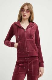 Velur pulover bordo barva, s kapuco, JCAP176