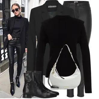 Outfit met zwart/grijs Vintage Enkellaarsje/Zomerse enkellaarsje/Gevoerde Enkellaars/Leren enkellaars/Laars met Lamsvacht/Platte Enkellaarsje/Klassieke laars/Chelsea Boot Vagabond Shoemakers "Modieuze lente-outfit"