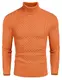 COOFANDY Rollkragen Herren Pullover Winterpullover Langarm Sweater Einfarbig Winter Warm Oberteile Rollkragenpullover Strickpullover Rollkragen Pulli Orange M