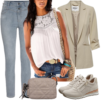 Moderne Outfit mit Braun/Khaki/Beige Zweireiher Blazer/Blazerjacke/Lässiger Blazer/Eleganter Blazer/Cargoblazer/Lederjacke/Boyfriend Blazer/Blusenblazer/Lederjacke für Männer Only "Freizeit Outfit"Look: Smart Casual, Nahtlos, Büro, Old Money, Business, Moderne, Edel, Classic