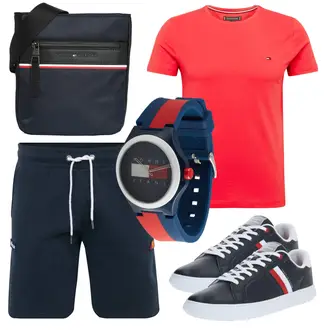 Knielang Outfit mit Dunkelblau/Blau Sweatshorts/Bermuda/Musselin Shorts/Kurze Hose Ellesse "Cooles Alltagsoutfit"
