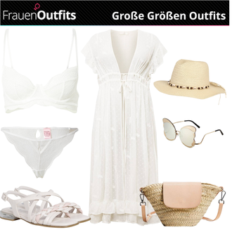 Outfit mit Weiß/Creme Bikini große größe HUNKEMÖLLER "Mode Für Mollige"