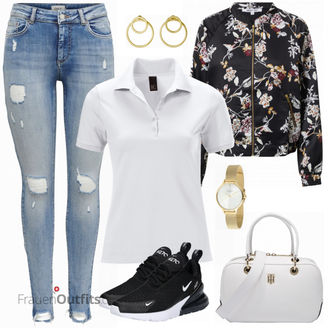 Outfit mit Poloshirt Heine "Sportlicher Alltagslook"