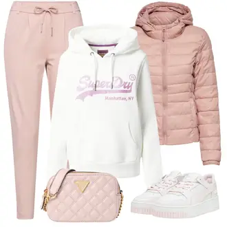 Outfit sa Pink Prošivena Jakna/Jesenska jakna/Donja Jakna/Jakna s Kapuljačom/Jakna za Pakiranje/Puferica Jakna/Ljetna pod-jakna/Održiva jakna/Zimska Jakna Only "Jesenski outfiti"
