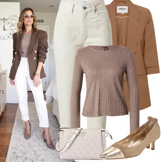 Outfity s "mom" džínami Vysoký Pas s Khaki/Béžová Dad Džíny/Zkrácené Džíny/Zužující se Džíny/Girlfriend Džíny/Mom Jean/High Waist Džínové Kalhoty Armedangels "Jarní Outfit"
