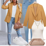 Braune klassische Blazer in groß Outfits image