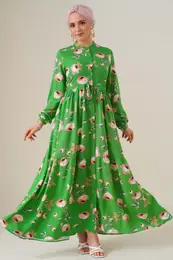 2144 Judge Collar Dress - Dark Green
