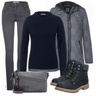 Outfit mit Schwarz Stiefel Tom Tailor "Einzigartiges Freizeit Outfit"