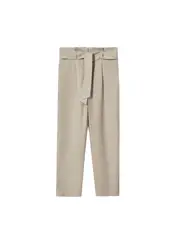 MANGO Hose ''''Ampabelt'''' hellgrau