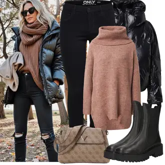 tenues avec Noir Jeans avec Fente/Jean Taille Haute/Jean Coupe Slim/Jean Motard/Veste d'Hiver/Chaussures en Cuir/Jean Push-up/Jeans Thermiques Only "Tenue de printemps"