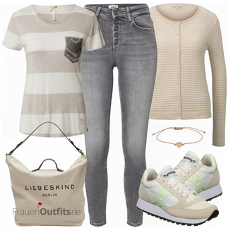 Outfit mit Weiß Sneaker Saucony "Sommer Look für den Alltag"
