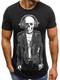 OZONEE Herren T-Shirt T Shirt Tshirt Kurzarm Kurzarmshirt Tee Top Sport Sportswear Rundhals U-Neck Rundhalsausschnitt Unifarbe Basic Einfarbig B/181152 SCHWARZ M