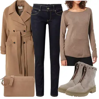 Winter Outfit mit Dunkelblau Low Rise Jean/T-Shirt/Low Waist Jean/Herren Lederjacke/Winterjacke/Jeans mit Schlitz/Schlaghose Jeans Pepe Jeans "Winter Outfit"