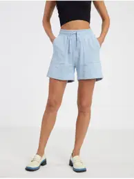 Light blue ladies tracksuit shorts Paris - Women