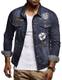 Leif Nelson Herren Jeans-Jacke mit Knopf Casual Freizeitjacke Slim Fit Männer-Übergangsjacke Stretch Langarm Das Beste in Kleidung Männer LN9505; Größe S, Blau