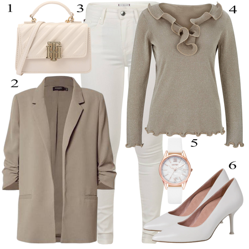 Comment poter Gris Pull en Maille Fine Heine avec Doré/Blanc/Rose/Marron Montre à Chaîne/Outil de Montre/Montre-bracelet Suri Frey