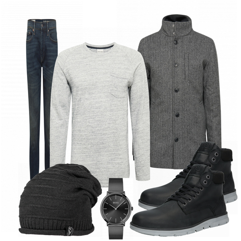Schwarz Stiefel Jack & Jones kombinieren
