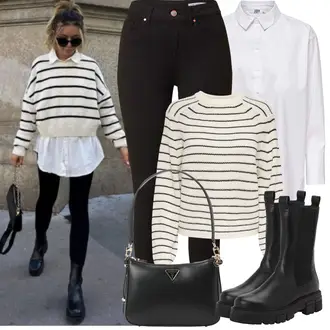 Kombinacije za zimu Boho, Stil sa Bijela/Krem Bluza i Tunika/Bluza Veći Broj JdY, Crna/Vinski Crveno Skinny Hlače/Hlače Visokog Struka/Push-up Hlača/Treggings/Tajice visokog Struka/Jeggings VERO MODA "Zimske Odjeće"Look: Stil, klasický, Prevelik, Unisex, Sveučilišna, Ured, Rap, Boja, Vanjski, cool, Rad, Old Money