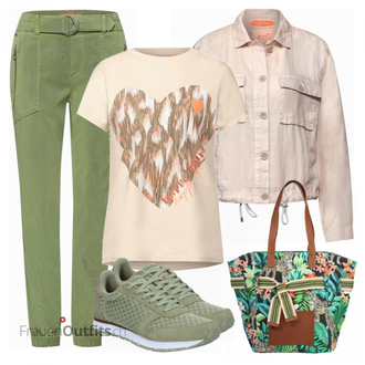 Outfit mit Grün Schuh Sneaker WODEN "Toller Look für den Frühling"