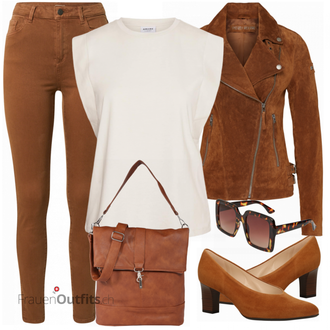 Outfit mit Rot Lederjacke Freaky Nation "Buntes Herbst Outfit"