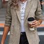 Pied de Poule Blazer en Tweed pour Femme image