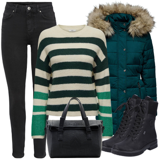 Outfit s Tyrkysový/Zelená/Tmavě Zelená Zimní Bund/Puchová Bund/Nafukovací Bund/Zimní Parka/Péřová Bunda/Parka Přechodová Bund Only "Zimní outfity"