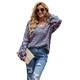 HEYPORK Damen Herbst Winter Warm Bequem Pullover Casual Mode Strickjacke Strickpullover Frauen Pullover Langarm Strickpullover V-Ausschnitt Pullover(Blau, M)