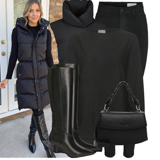 Jeans Outfits Elegant met zwart Lederen Jas/Dames 7/8 Lengte Jeans/Biker Jeans/Jeans met Split/Push up Jeans/Slim Fit Jeans/Lederen Schoenen/Sweat Jeans/Thermo Jeans Noisy may, zwart/Donkergroen/bruin Platte Overknee Laars/Kniehoge Laars/Leren Overknee Laars/Lange Enkellaarsje/Overknee Laars/Rijlaars/Wijdkuit laars/Laars met rits Kazar, zwart/bruin/wit Schoudertas/Schooltas/Kantoortas/Schoudertas/Draagtas/Gevlochten tas/Baguette tas emily & noah "Modieuze lente-outfit"Look: Casual, Klassiek, Elegant, Modern, Prachtige, Premium, Naadloos, Simpel, Unisex, Western, Egirl, Jaren 20, Elegante, Nat Effect, Boyfriend, Chill, Chique, Edele