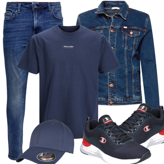 Outfit mit Blau/Dunkelblau/Hellblau Damen 7/8-Länge Jeans/Leder Schuhe/Slim Fit Jeans/Push up Jeans/Knöchelstiefel/ThermoJeans/Cropped Jeans/Lederjacke/Tapered-Jeans/SchlupfJeans/CapriJeans/Jeans mit Schlitz/Sportschuhe/Winterjacke/Regular-Fit Jeans Only & Sons "Freizeit Outfits"