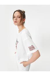 Tom and Jerry Crop T-Shirt Licensed Short Sleeve Crew Neck Cotton