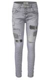 Graue Jeans mit Löchern image