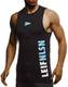 Leif Nelson Gym Herren Fitness Sport-Shirt ohne Ärmel Top Trainingsshirt Slim Fit Männer Bodybuilder Training Funktionsshirt Bekleidung für Bodybuilding LN8283 Schwarz-Türkis Medium
