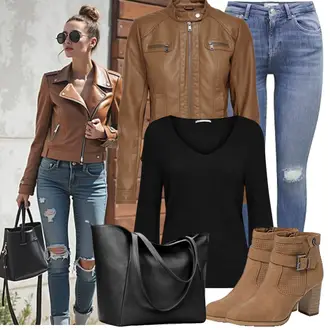 Frühlings Outfits Old Money mit Schwarz/Grau Shopper KALIDI "Modisches Freizeit Outfit"Look: Rap, Schick, Stil, Old Money, Premium, Büro, Oversize, Business, Elegant, Classic