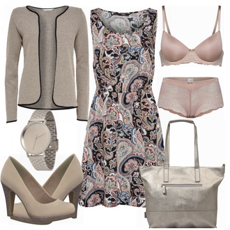 Outfit mit Beige Bh Calida, Beige Unterhose Calida "Only Klid"