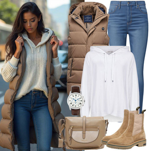 Comment poter Beige/Marron/Kaki/Blanc Sac à Épaule/Sac à Bandoulière/Sac Grand/Sac de Transport/Cartable Tom Tailor avec Blanc/Crème Sweat à capuche unisexe/Pull à Capuche/Sweat à Capuche Oversize/Hoodie Fantaisie/Hoodie de Sport/Sweat-shirt de sport Calvin Klein Jeans