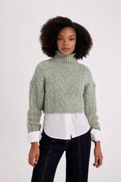 Half Turtleneck Knitted Sweater
