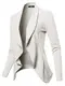 SSOULM Damen-Blazer, langärmelig, klassisch, drapiert, vorne offen, leicht, Übergröße, Sja001_Elfenbein, Medium