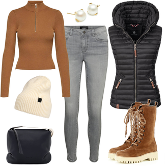 Outfit mit Rosa/Beige/Blau/Weiß Hut Adidas Performance "Cooles Alltagsoutfit"