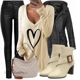 Schicke Outfits Coole mit Schwarz High Waist Jeans/Winterjacke/Push up Jeans/Leder Schuhe/Jeans mit Schlitz/Thermojeans/Biker Jeans Only, Gold Sportliche Bluse/Bluse Oberteil/Bluse Mit Ellen­bogen-patch/Langarmbluse/Bluse Mit Kapuze Kenoce "Schickes Herbst Outfit"Look: Nahtlos, Wetlook, Techno, Coole, Stil, Uni, Casual, Sexy, Girlfriend, Schön, Romantisch, Mom