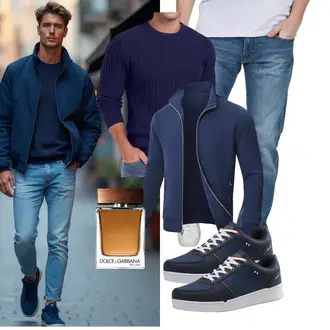 Laufen Winter Outfit mit Dunkelblau/Blau Langlaufjacke/Sportjacke/Thermojacke/Merinojacke/Jacke mit Seitlichem Reißverschluss/Strickfleecejacke Huayuzh "Freizeit Outfit"Look: Baseball, Fußball, Golf, Laufen, Freizeit, Joggen, Tennis