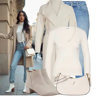 Konzert Outfit mit Weiß/Braun/Beige/Khaki StrickRock/Langer Rock/MaxiRock/MidiRock/Vintage MaxiRock/Hochzeitsgast Rock/WickelRock Edited "Frühlingsoutfit"Look: Theater, Standesamt, Konzert, Firmenfeier, Muttertag, Besondere Anlässe, Valentinstag, Pop Konzert