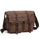 LOSMILE Herren Umhängetasche Schultertasche 16 Zoll Kuriertasche Canvas Laptop Tasche Messenger Bag für Arbeit und Schule. (L, kaffeebraun)