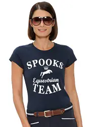SPOOKS T Shirt für Damen Mädchen Kinder, tailliert Sommer Tshirt mit Aufdruck aus Frotee - bequem & stylisch Team - Navy M