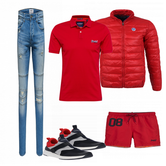 Outfit mit Rot North Sails "Superdry"