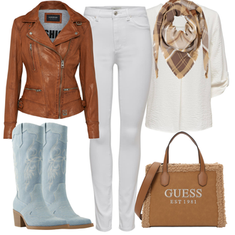 Jeans Outfit mit Hellblau CowboyStiefel/Cowboy Stiefel/Vintage Stiefel/Western Stiefelette bershka "Herbstliches Outfit"